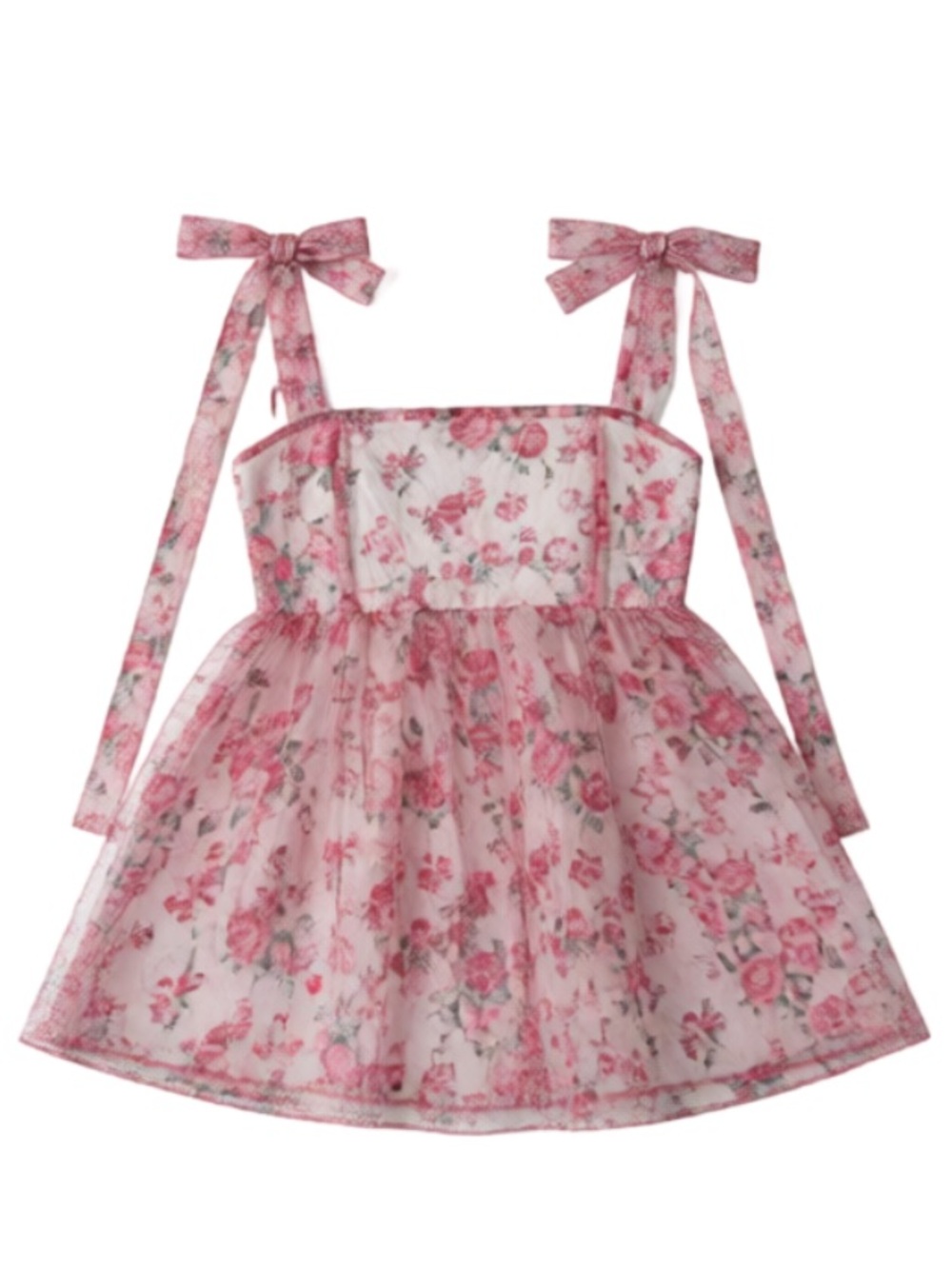 SHEIN Pink and White Ruffled Tie Front Blouse